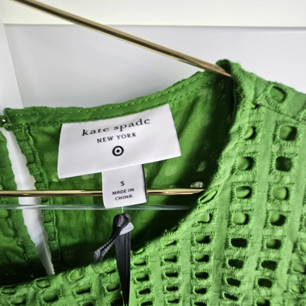 Kate Spade New York x Target Eyelet Shell Tank Top Green Size Small New